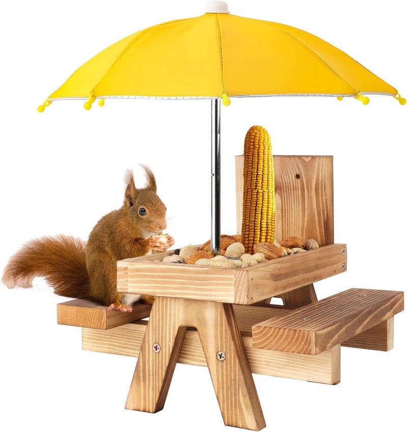 Gnodry Squirrel Picnic Table Feeder Replacement Mini Umbrella for Outside (Yellow) - Image 5